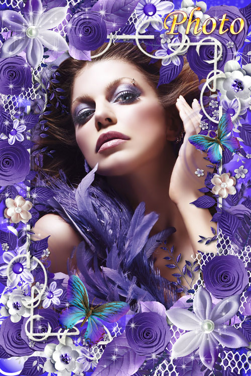 Рамки для фото - Лепесточек, лепесток – Фиолетовый цветок