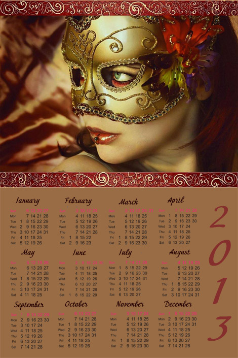 Скачать Календарь 2013 года  - Маска