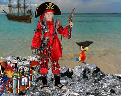 футажи детские - Красавица пиратка