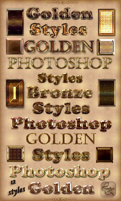 Сияющие золотистые и бриллиантовые стили Golden and brilliant