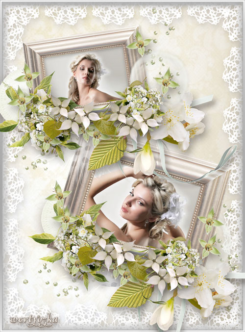 Свадебная рамка для фото - Жасминовые цветы