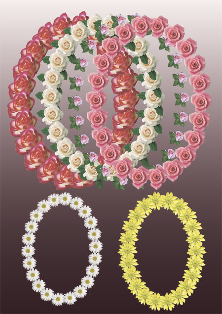Клипарт - Овальные рамки с цветами